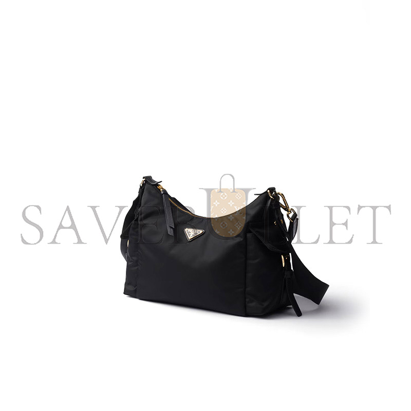Pra*a explore large re-nylon and leather bag 1bc264 (32*22*11.5cm)